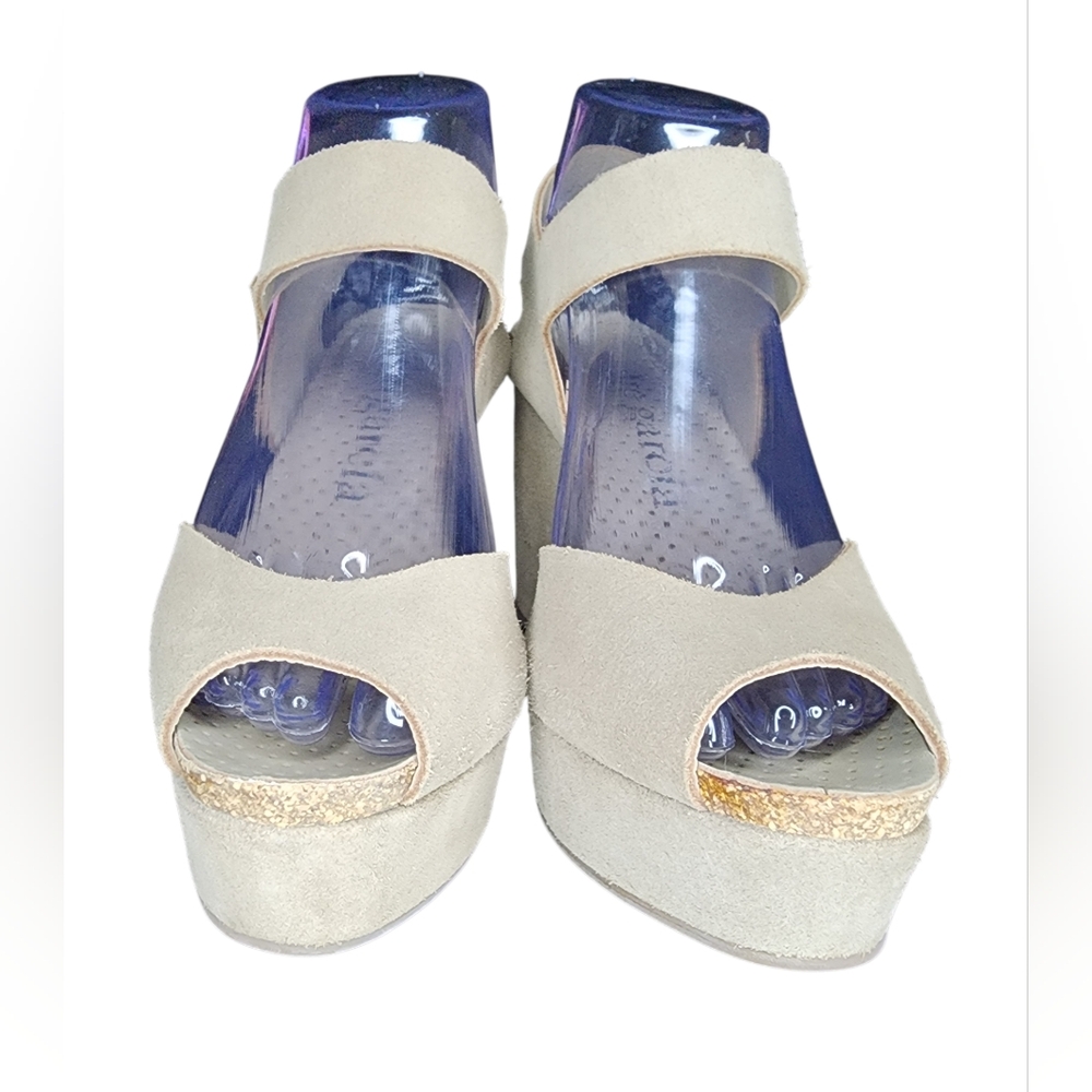 Pedro Garcia Peep Tpe Wedge Sandals, Womens 38 EU (9 US) - Picture 3 of 9